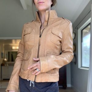 Lucky collection tobacco leather jacket